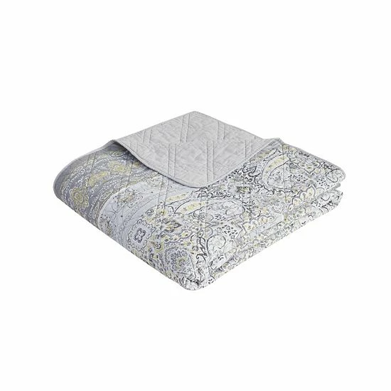 Madison Park Gaia Reversible Antimicrobial Cotton Coverlet Set With Shams Teal - Image 4