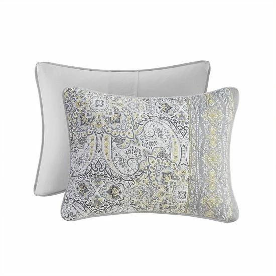 Madison Park Gaia Reversible Antimicrobial Cotton Coverlet Set With Shams Teal - Image 5