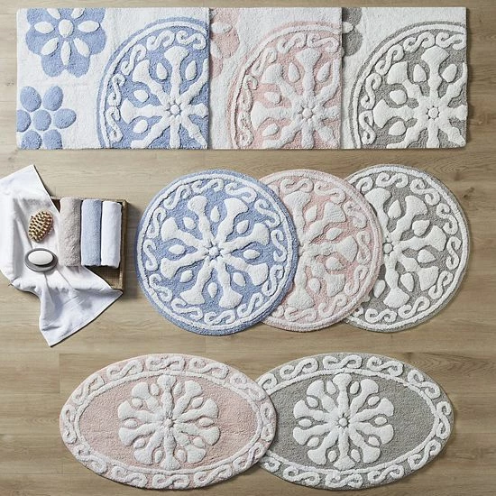 Madison Park Marrakesh Medallion Cotton Tufted Bath Rug - 20'' X 30'' Gray - Image 6