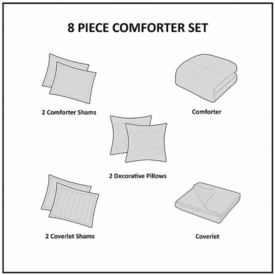 Madison Park Zinnia 8-Piece Comforter And Coverlet Set - Image 5