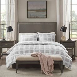 Madison Park Mae Plush Comforter Set Gray
