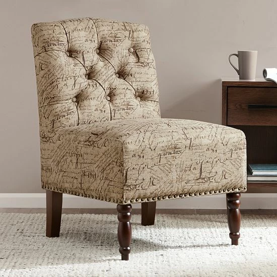 Madison Park Serena Accent Chair Kaley Yellow Gray - Image 8