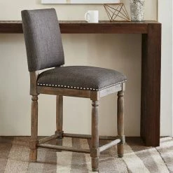 Madison Park Cirque 25-in. Vintage Counter Stool Medium Gray