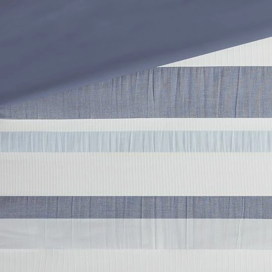 Madison Park Levi Jacquard Antimicrobial Duvet Cover Set With Shams Blue - Image 2