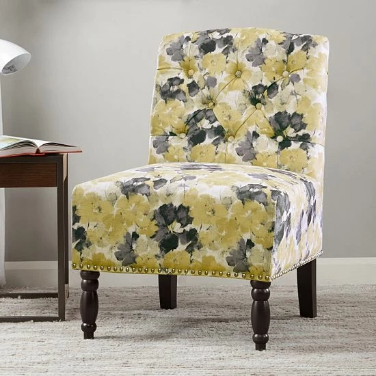 Madison Park Serena Accent Chair Kaley Yellow Gray - Image 9