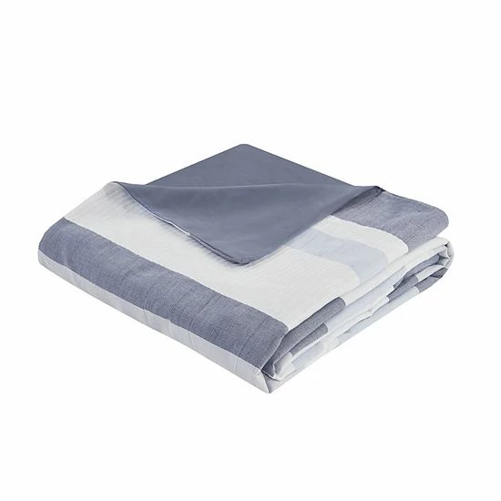 Madison Park Levi Jacquard Antimicrobial Duvet Cover Set With Shams Blue - Image 5