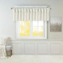Madison Park Natalie Twisted Tab Window Valance Dusty Aqua