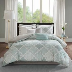 Madison Park Karyna Cotton Sateen Comforter Set Aqua