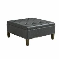 Madison Park Alice Tufted Square Ottoman Taupe