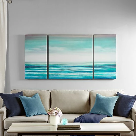 Madison Park Teal Tides Canvas Wall Art 3-piece Set