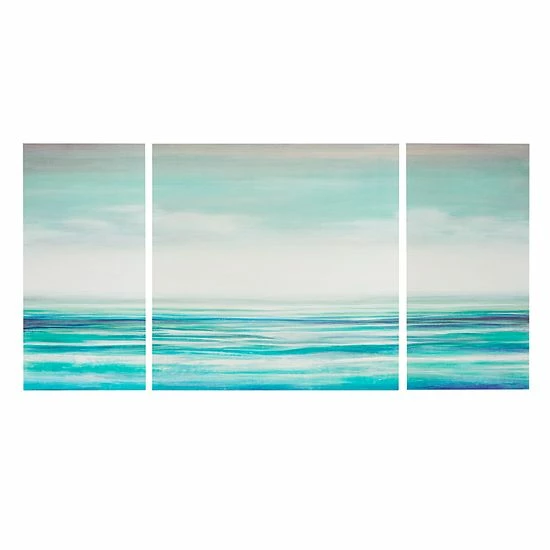Madison Park Teal Tides Canvas Wall Art 3-piece Set - Image 2