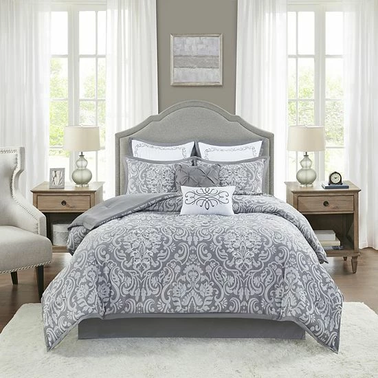 Madison Park Audrey 8-Piece Jacquard Comforter Set With Shams