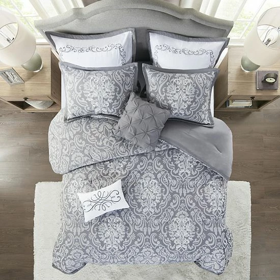 Madison Park Audrey 8-Piece Jacquard Comforter Set With Shams - Image 3