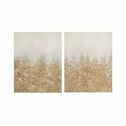 Madison Park Glimmer Hand Brush Embellished Canvas Wall Art 2-piece Set Silver
