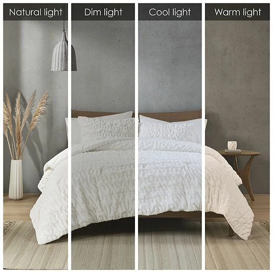 Madison Park Dakota Ruched Faux Fur Down Alternative-Comforter Set With Shams - Image 7