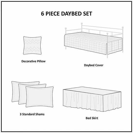 Madison Park Westbrook 6-piece Reversible Daybed Cover Set - Image 4