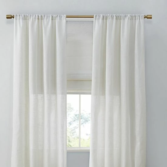 Madison Park Suvi Set Of 2 Linen Blend Textured Light Filtering Window Curtain Panels White - Image 3