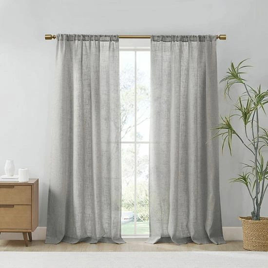 Madison Park Suvi Set Of 2 Linen Blend Textured Light Filtering Window Curtain Panels White - Image 10