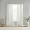 Madison Park Set Of 2 Calista Yarn Dye Woven Linen Texture Sheer Window Curtain Panels White