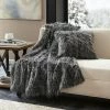 Madison Park Edina Faux Fur Throw Ivory