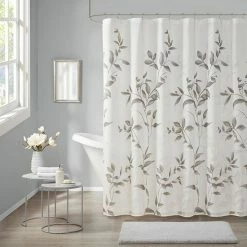 Madison Park Vera Burnout Printed Shower Curtain Yellow