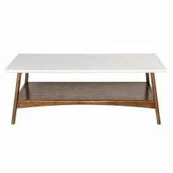 Madison Park Avalon Mid-Century Modern Coffee Table White Brown