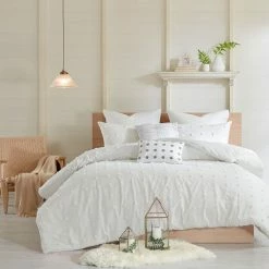 Madison Park Maize Cotton Jacquard Duvet Cover Set Charcoal