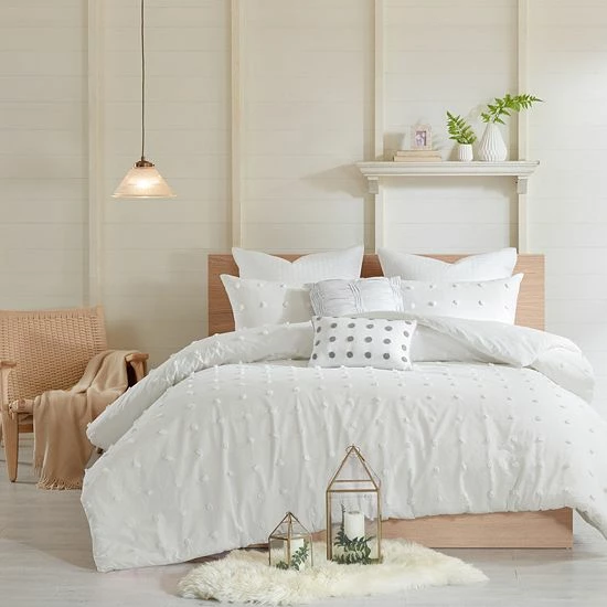 Madison Park Maize Cotton Jacquard Duvet Cover Set Charcoal