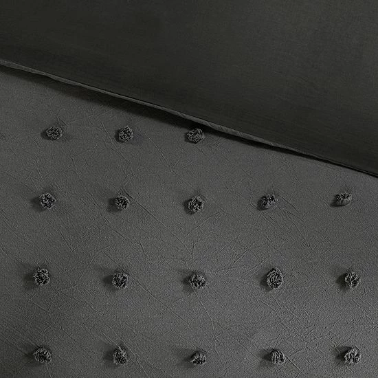 Madison Park Maize Cotton Jacquard Duvet Cover Set Charcoal - Image 4
