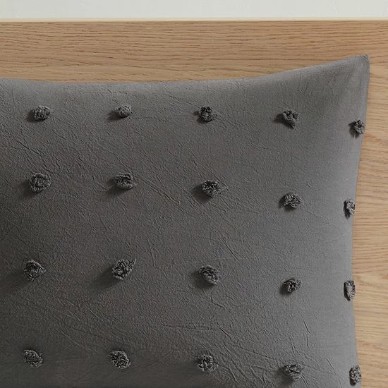 Madison Park Maize Cotton Jacquard Duvet Cover Set Charcoal - Image 9