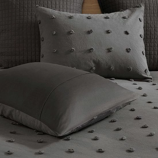 Madison Park Maize Cotton Jacquard Duvet Cover Set Charcoal - Image 10