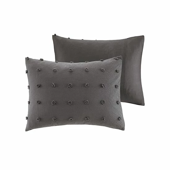 Madison Park Maize Cotton Jacquard Duvet Cover Set Charcoal - Image 13