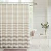 Madison Park Donna Stripe Blended Yarn Dyed Woven Shower Curtain Gray