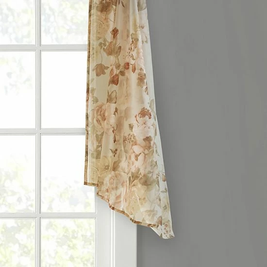 Madison Park Abelia Printed Floral Voile Sheer Scarf White - Image 10