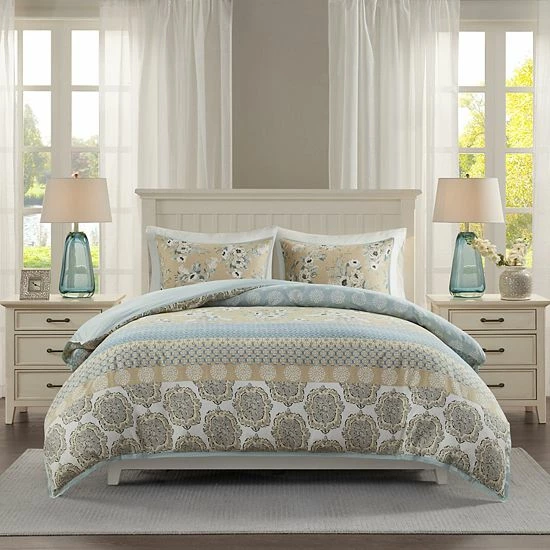 Madison Park Felicity Cotton Printed Duvet Cover Set With Shams