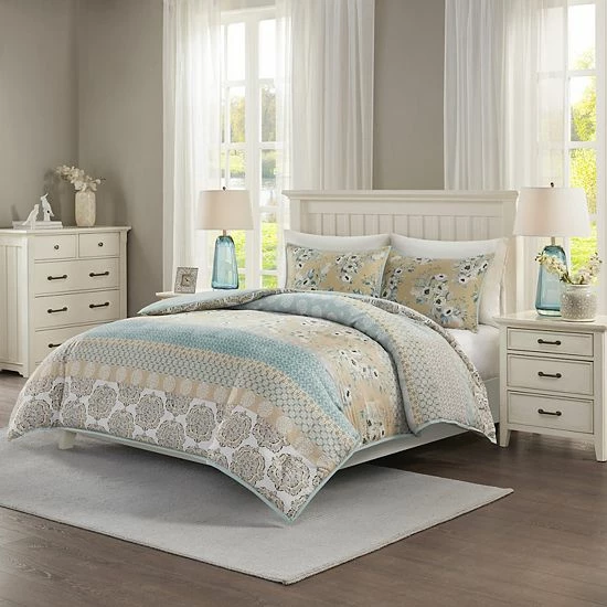 Madison Park Felicity Cotton Printed Duvet Cover Set With Shams - Image 3