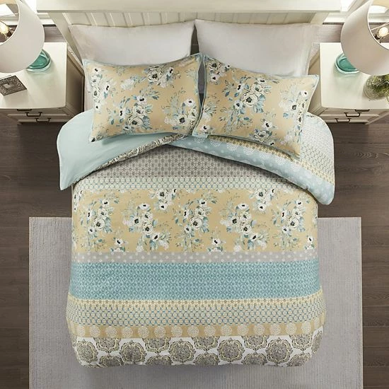 Madison Park Felicity Cotton Printed Duvet Cover Set With Shams - Image 8