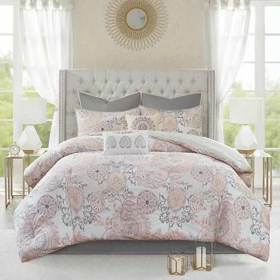 Madison Park Loleta 8-piece Reversible Comforter Set Blush - Image 19