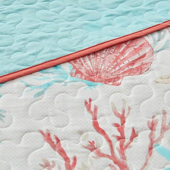 Madison Park Pacific Grove 6-piece Quilted Coverlet Set Coral - Image 2