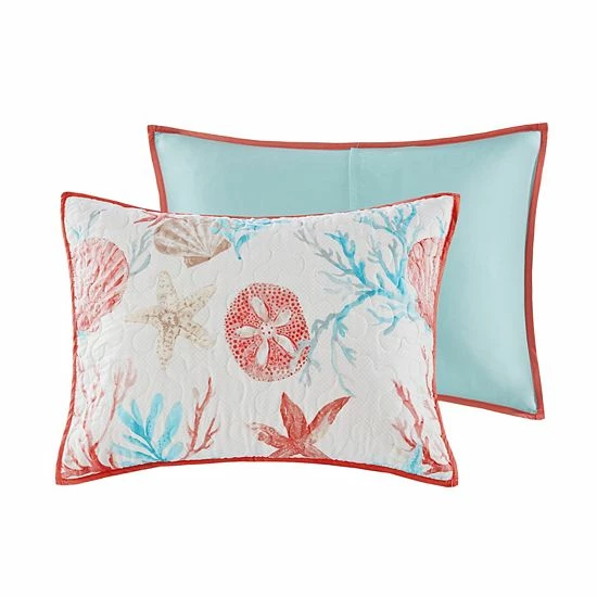 Madison Park Pacific Grove 6-piece Quilted Coverlet Set Coral - Image 3