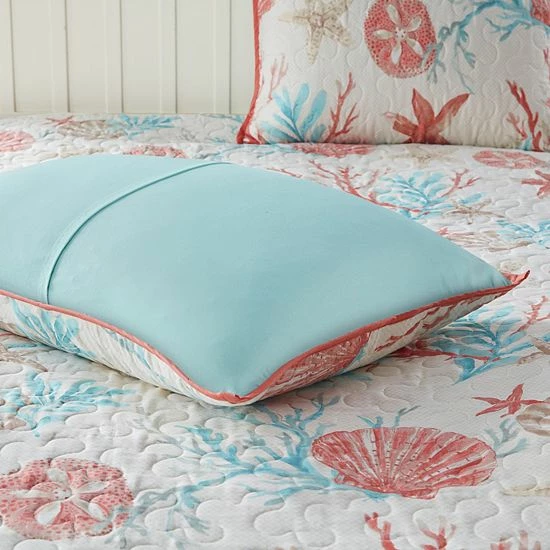 Madison Park Pacific Grove 6-piece Quilted Coverlet Set Coral - Image 5