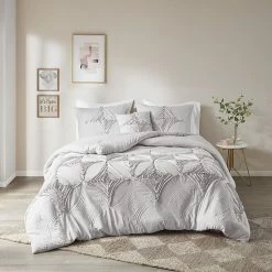 Madison Park Emiliana Comforter Set With Shams Grey