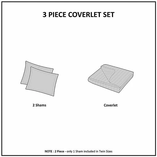 Madison Park Prudence Reversible Jacquard Coverlet Set With Shams - Image 4