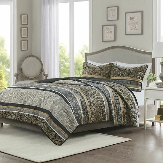 Madison Park Prudence Reversible Jacquard Coverlet Set With Shams - Image 10