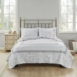 Madison Park Kellen Reversible Cotton Coverlet Set With Shams Cream Blush