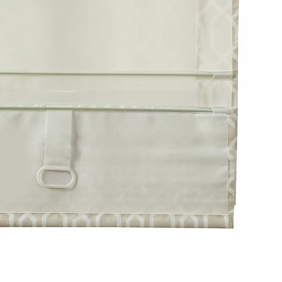 Madison Park Tatum Detachable Printed Ogee Texture Light Filtering Cordless Roman Shade White - Image 4