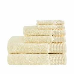 Madison Park Aer Jacquard Cotton 6-piece Antimicrobial Bath Towel Set Yellow