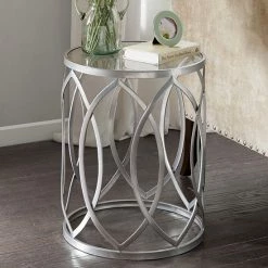 Madison Park Coen Eyelet Cutout End Table Bronze