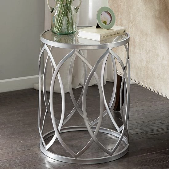 Madison Park Coen Eyelet Cutout End Table Bronze