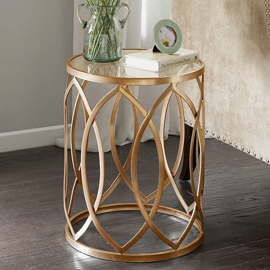 Madison Park Coen Eyelet Cutout End Table Bronze - Image 5